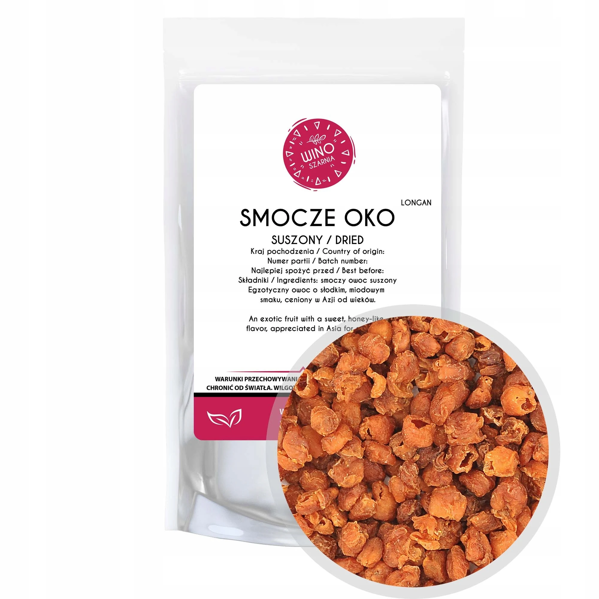 Longan Suszony Smocze Oko 50g Egzotyczne Owoce Zdrowa Przekąska Naturalny