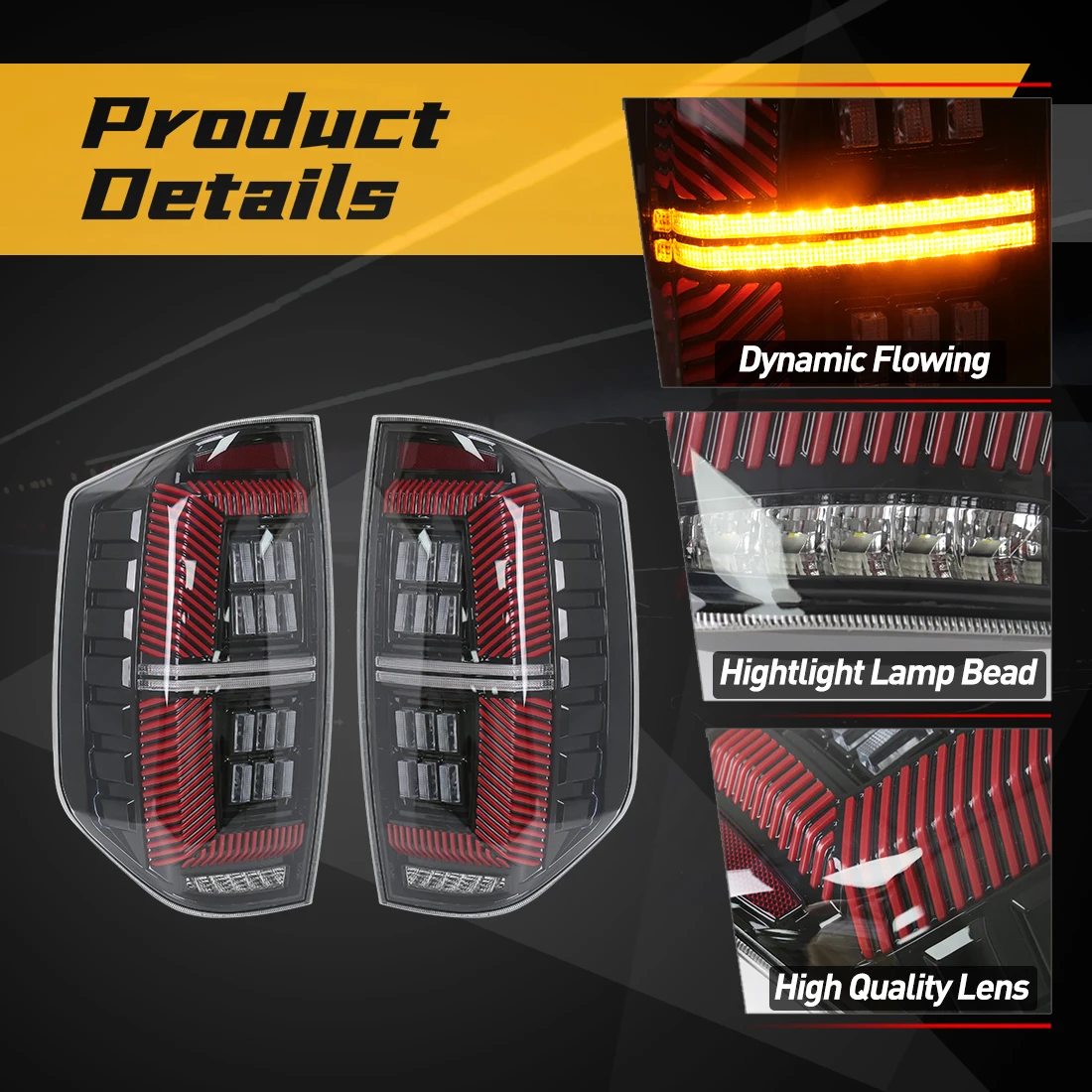 Car LED Tail Light Assembly Fit For Toyota Tundra 2014 2015 2016 2017 2018 2019 2020 2021 Sequential Turn Signal DRL Brake Light