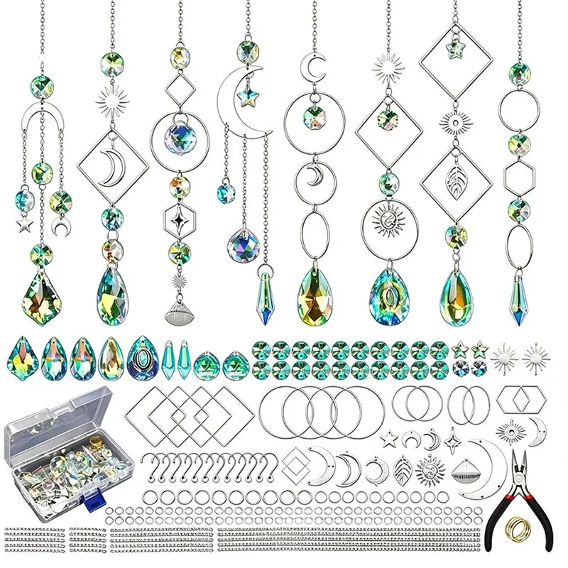 [NEWA08R】 Crystals Included Sun Catcher Kits For Adults-228Pcs DIY Suncatcher Making Supplies Arts And Crafts For Hanging Orname