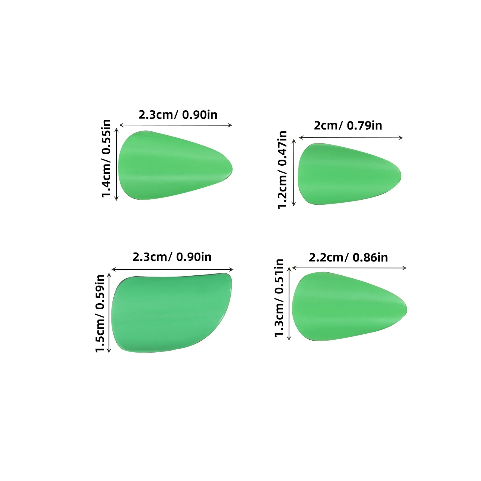 10 قطعة أظافر بيبا أخضر عميق أسود حجم كبير آلات موسيقية وترية متينة يختار الاصبع للامتحان ممارسة Guzheng Zither #2