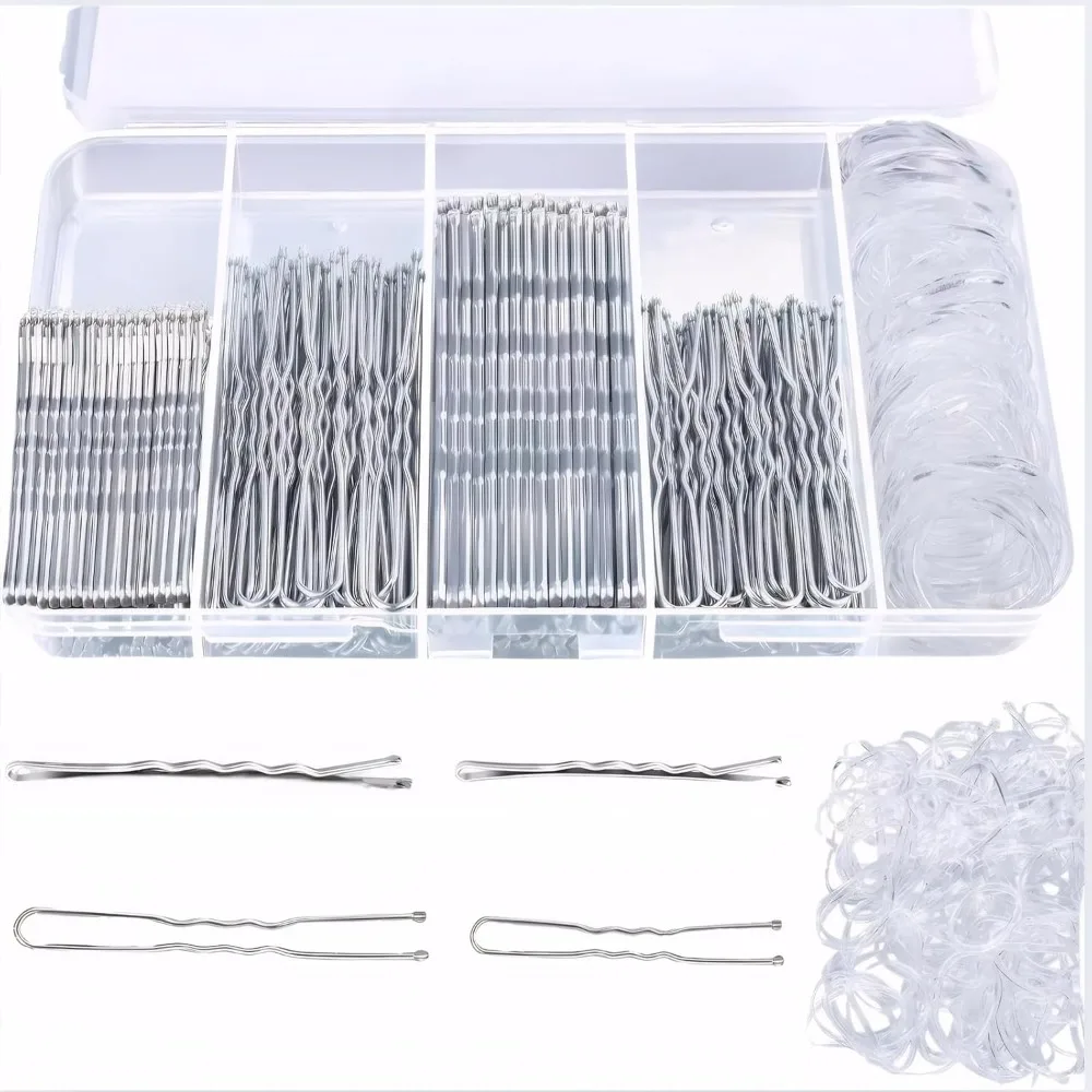 

300PCS Hair Clips Set - Elegant Metal silver Hair Accessories and Hair Pins for Women,Non-Slip Hair Clips for Daily Use.(Silvery