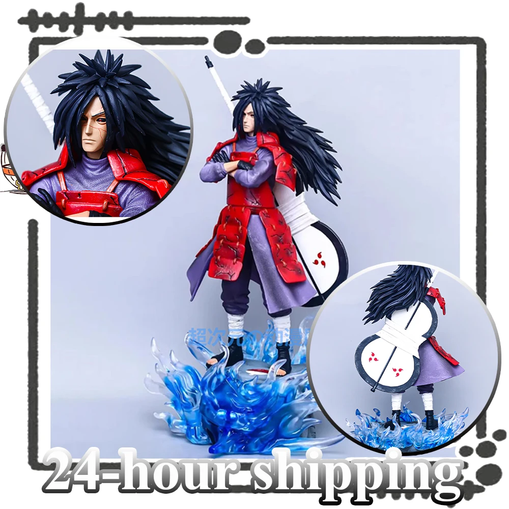 

In Stock 42cm Uchiha Madara Figure Door God Ban Figurine with Luminous Base Statue Gk Model Desktop Collection Xmas Gift Toy Kid