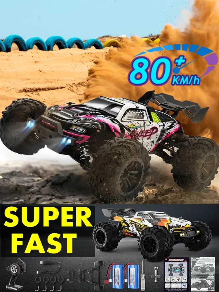 4WD 1:16 80KM/H Super Brushless 50KM/H Brushed RC Auto 4x4 Offroad Ferngesteuertes Hochgeschwindigkeits-Drift-Rennfahrzeug Buggy Spielzeug Geschenk