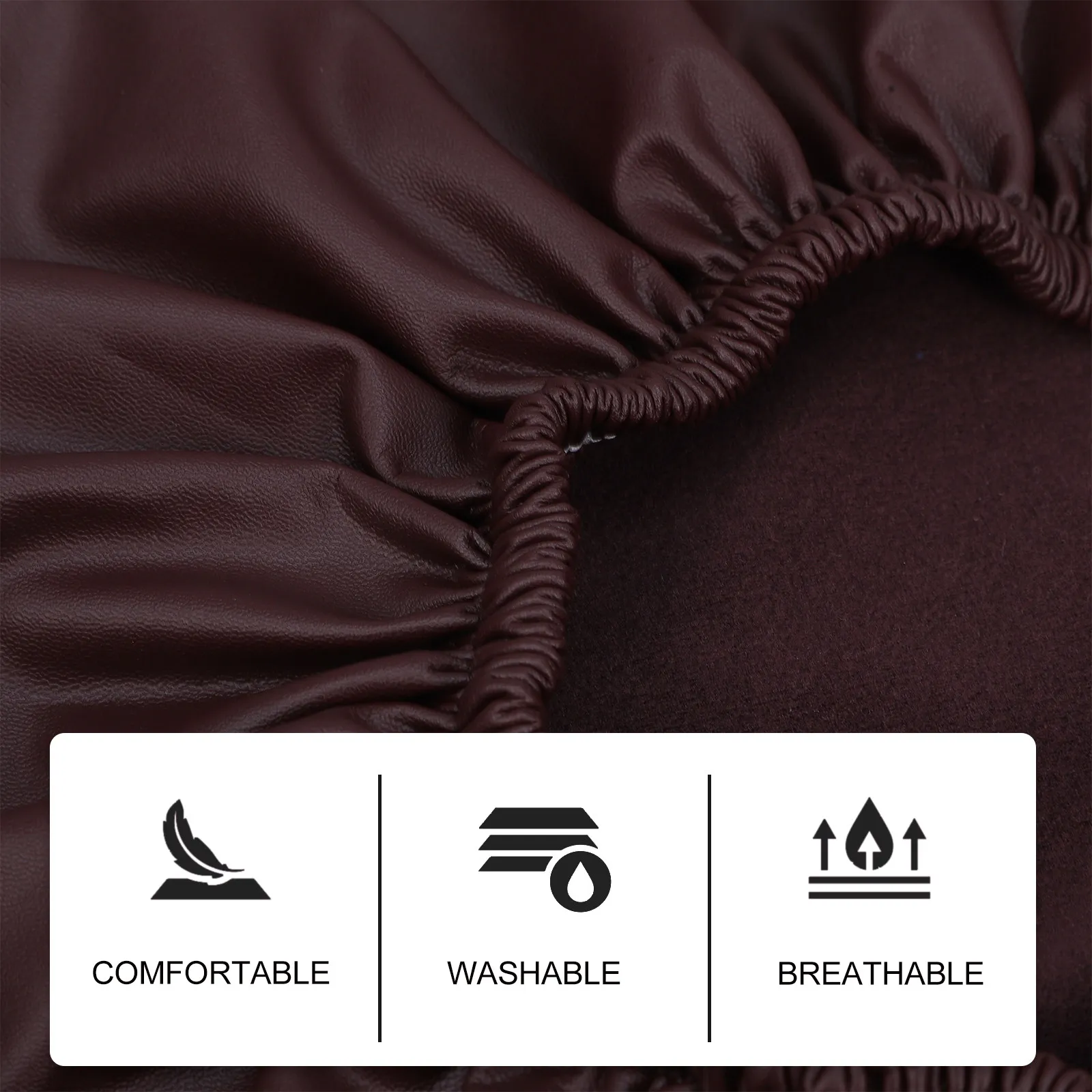 2Pcs Round Barstool Seat Covers Stretchable Elastic Band Waterproof Washable Cushion Slipcover for Kitchen Bar Vanity 12-15Inch