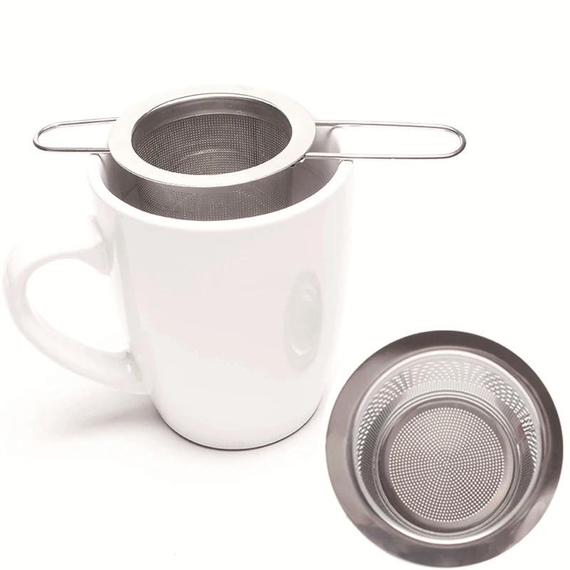 

Stainless Steel Tea Infuser Silver Mesh Kitchen Accessories Safe Density Reusable Tea Strainer Herb Tea Tools Handle Clip Acc