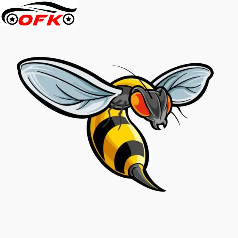 12.7CM*8.7CM Reflective Car Sticker Angry Wasp Lnsect Car Window Decal Motorcycle Accessories