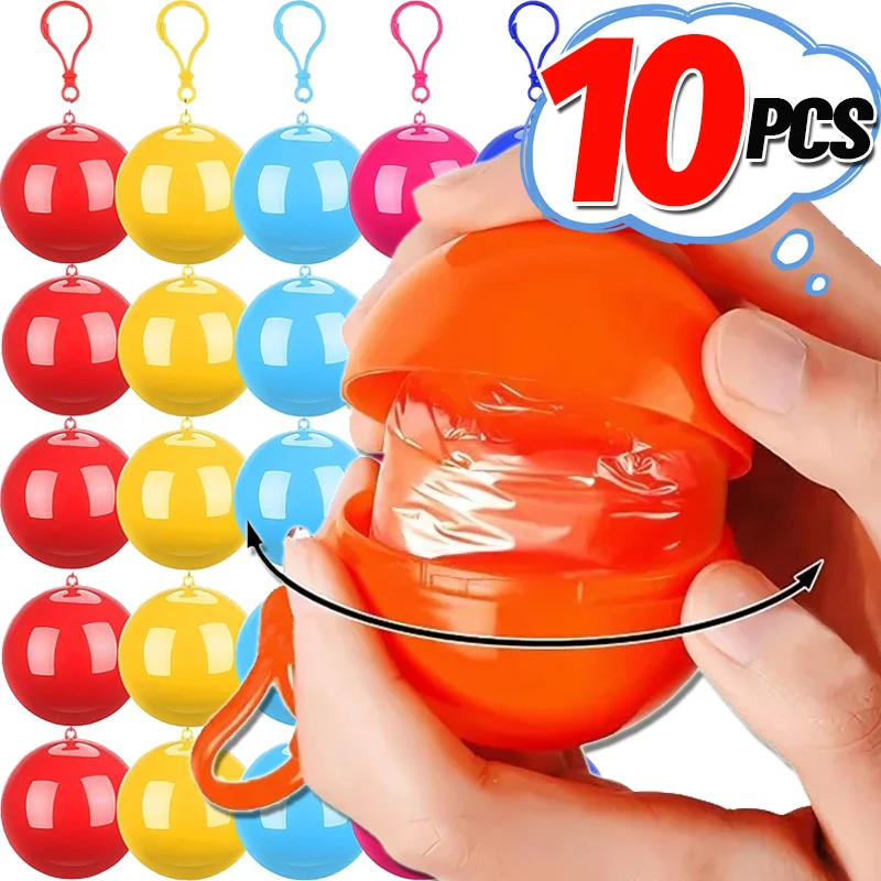 1/10PCS Disposable Waterproof Rain Ponchos Portable Raincoats Balls Outdoor Traveling Camping Fishing Emergency Rain Coat Balls