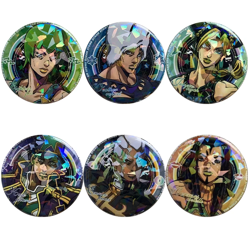 JoJo\'s Bizarre Adventure Brooches Anime Figure Kujo Jonathan Joestar Joseph Round Badge Jewelry Enamel Pins Accessories Gifts