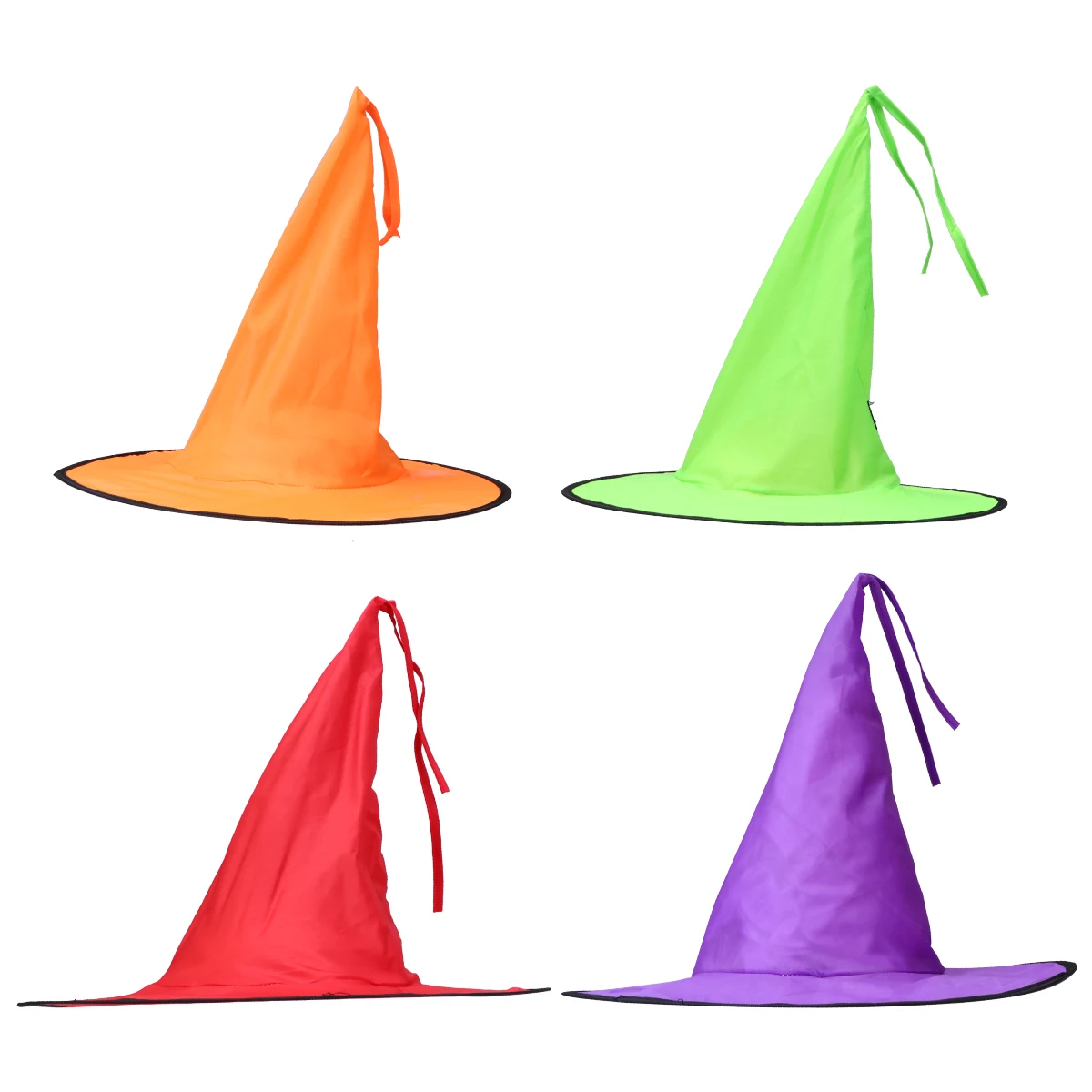 

4pcs Halloween Light Caps Shiner Witch Hats Party Decorations Colorful Funny Lamps Bright Illuminated Caps Durable Cloth