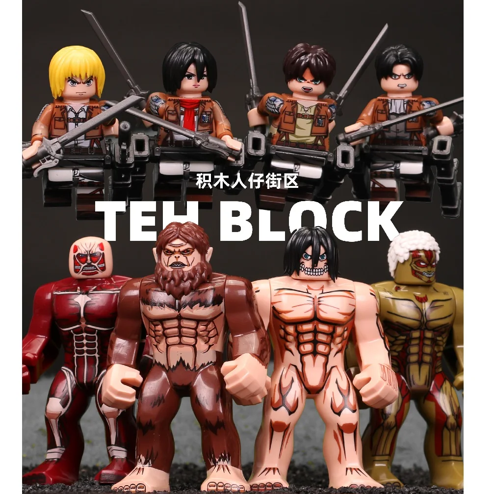 TP1009 mainan Action Figure Mini, mainan Action Figure Attack On Titan block Eren Jaeger Mini