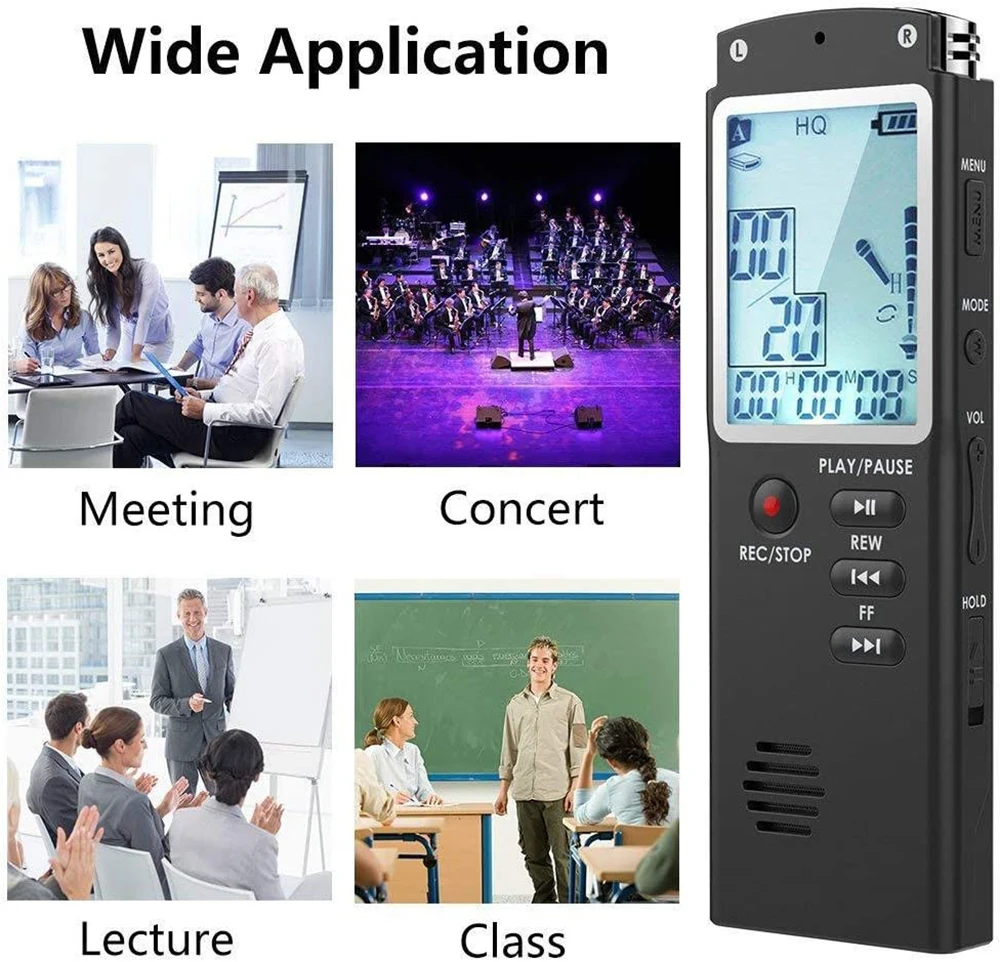 16GB Memory Voice Recorder USB Professional 96 Hours Dictaphone Digital Audio Voice Recorder VAR/VOR Built-in Microphone PQ146