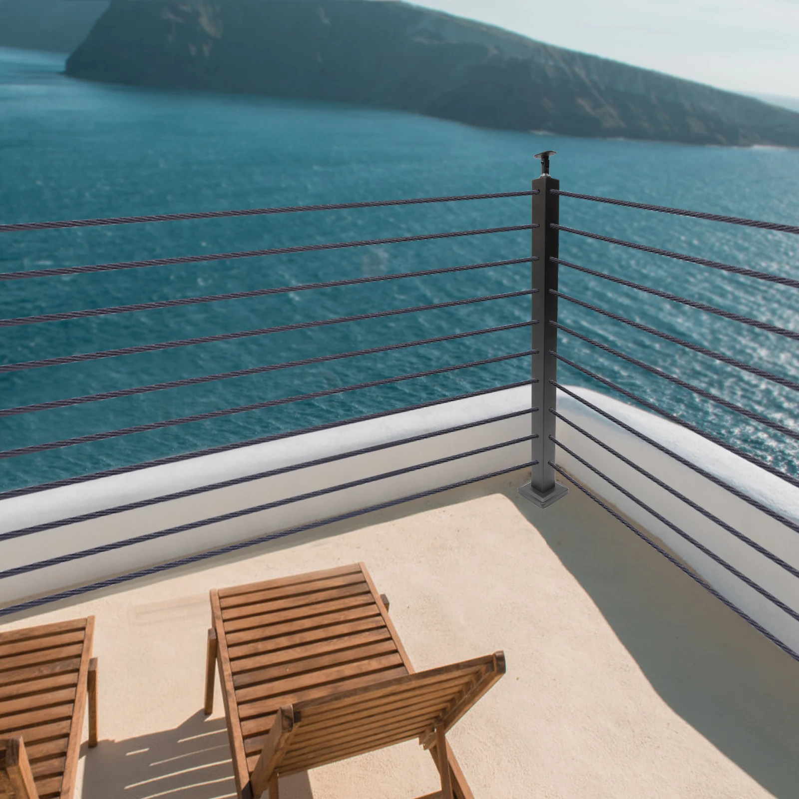 

Безопасный кабельный перила из стали (304), конструкция широкого зрения, L-сверление для углов, Acts As End/средняя стойка для садов