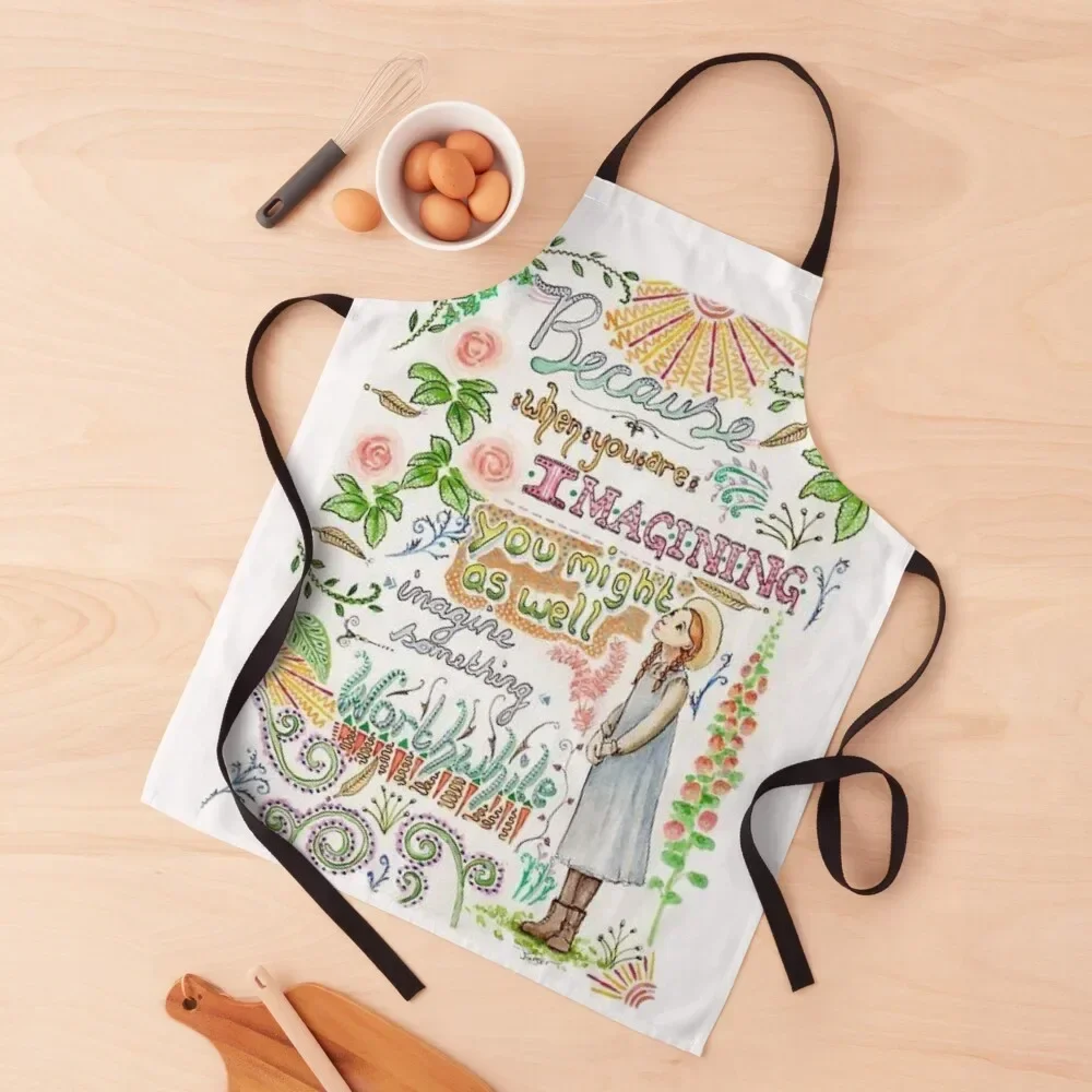 Anne Of Green Gables Doddle Art Apron for women halloween innovative kitchen and home items useful gadgets for home Apron