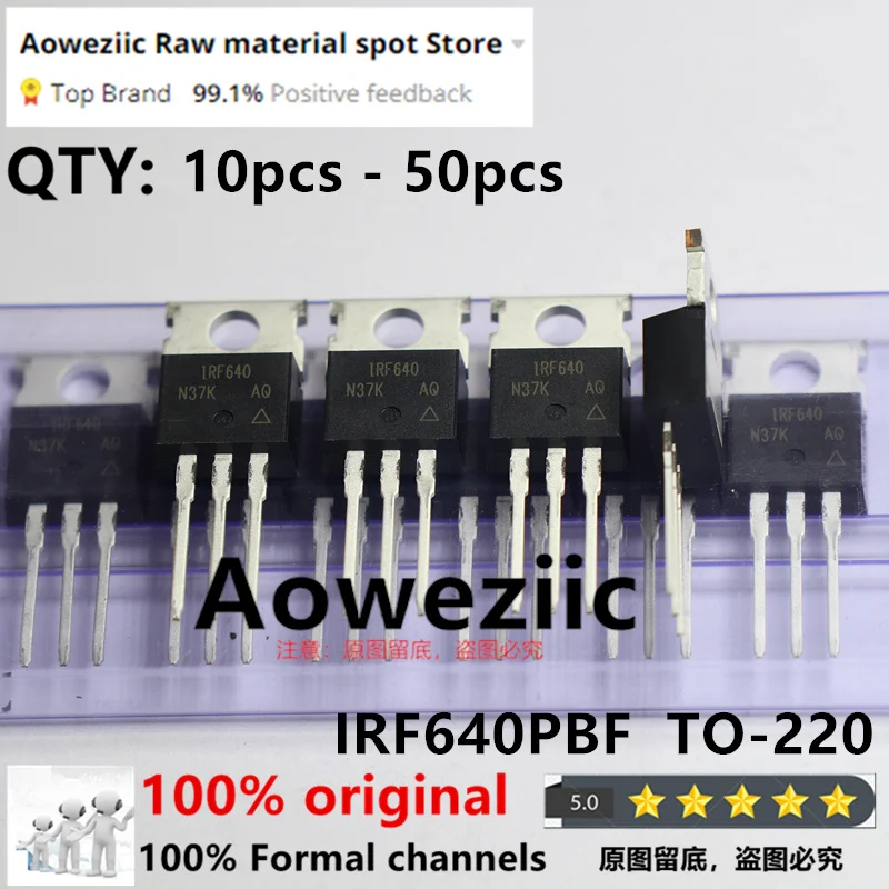Aoweziic 2024+ 100% New Imported Original  IRF640PBF  IRF640  MOS FET  200V 11A