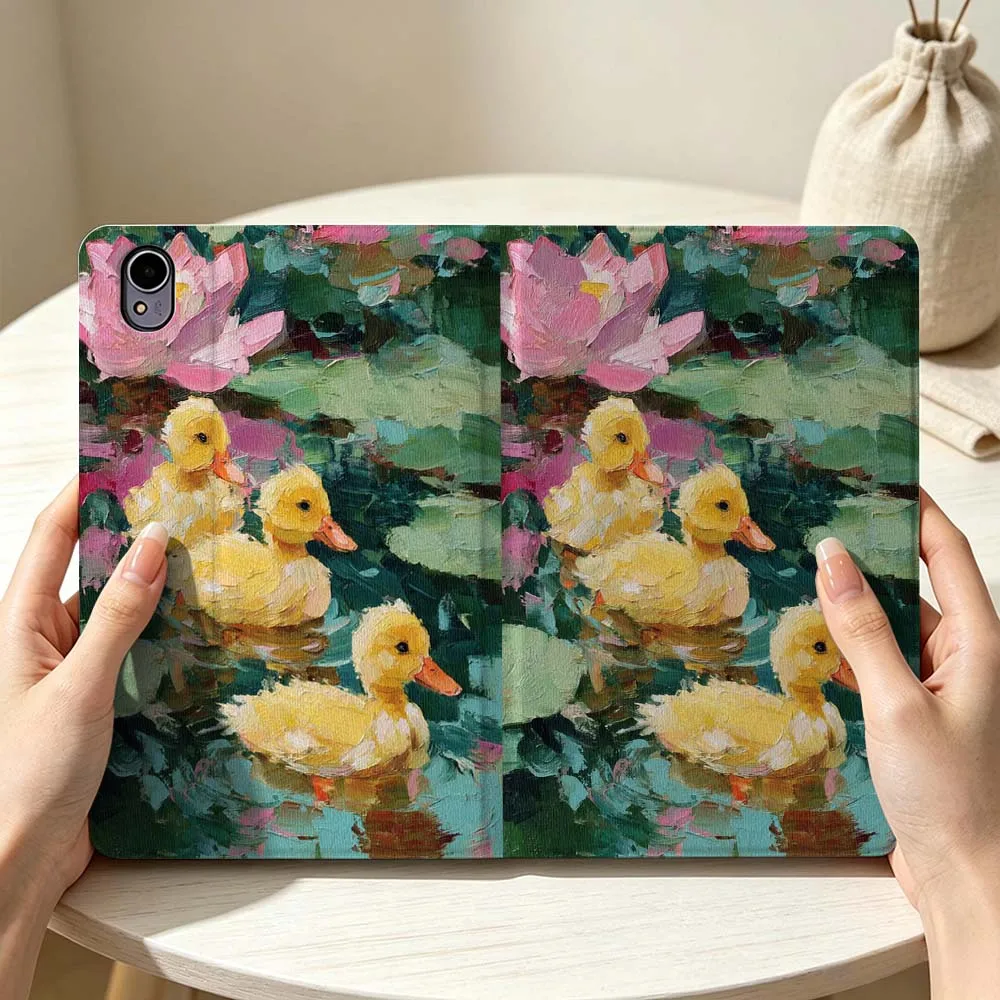 Cute Three Yellow Ducklings For Huawei MatePad MediaPad MagicPad Honor Pad 10 9 8 X10 X9 X9a S Pro Soft Pen Tray Tablet Case