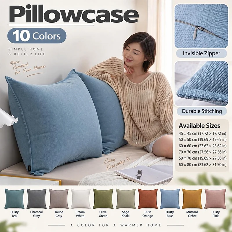 NEW Sofa Cushion Cover 45x45/50x50/60x60/70x70/50x70/60x80cm Home Hotel Decorative Throw Pillow Case, 1pc Four-season Universal