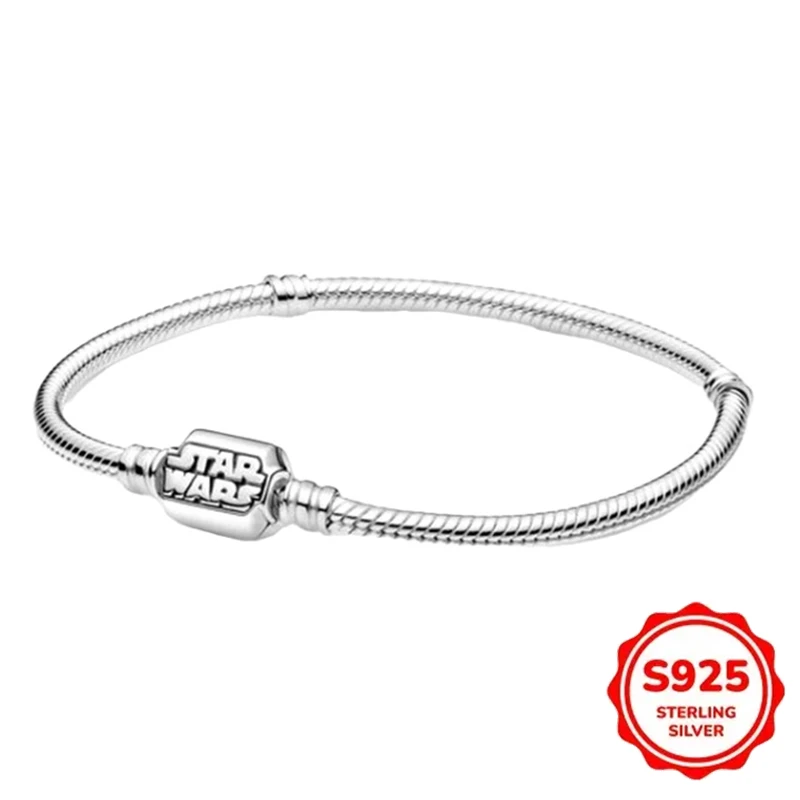S925 Sterling Silber Star Wars Serie Charms Perlen Mandalorianer Helm Sturmtruppler Droide Anhänger Schlangenarmband DIY Schmuck Geschenk