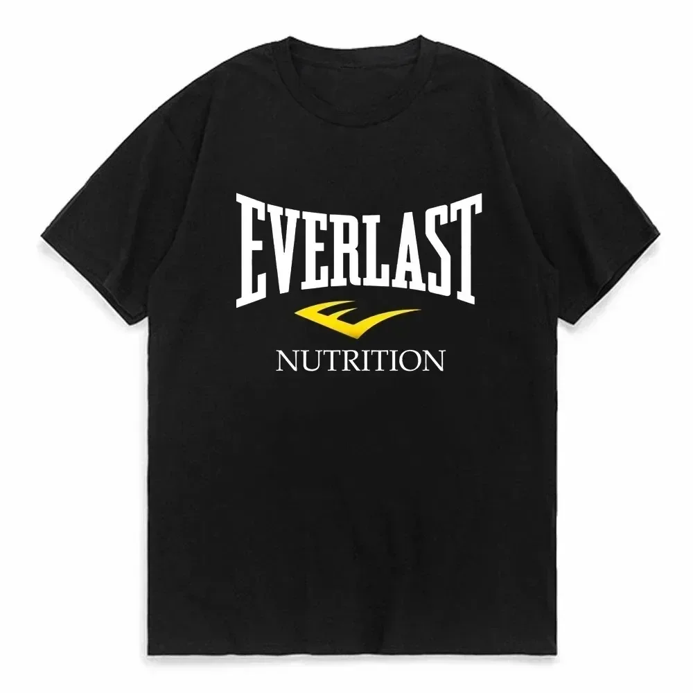 Summer Boxing EVERLAST Men\'s T-shirt Loose Casual Short Sleeves Women\'s O-Neck T Shirt Cotton Tee Fitness Sports Tops Streetwear