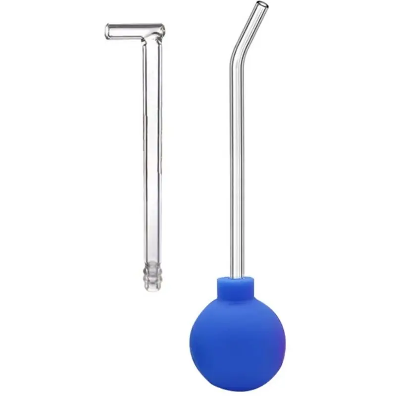 ABIT Oral Calculus Remover Manual Suction Ball Tonsil Cleaner 15° 90° Curved Glass Tube Tonsil Stone Cleaning Kit