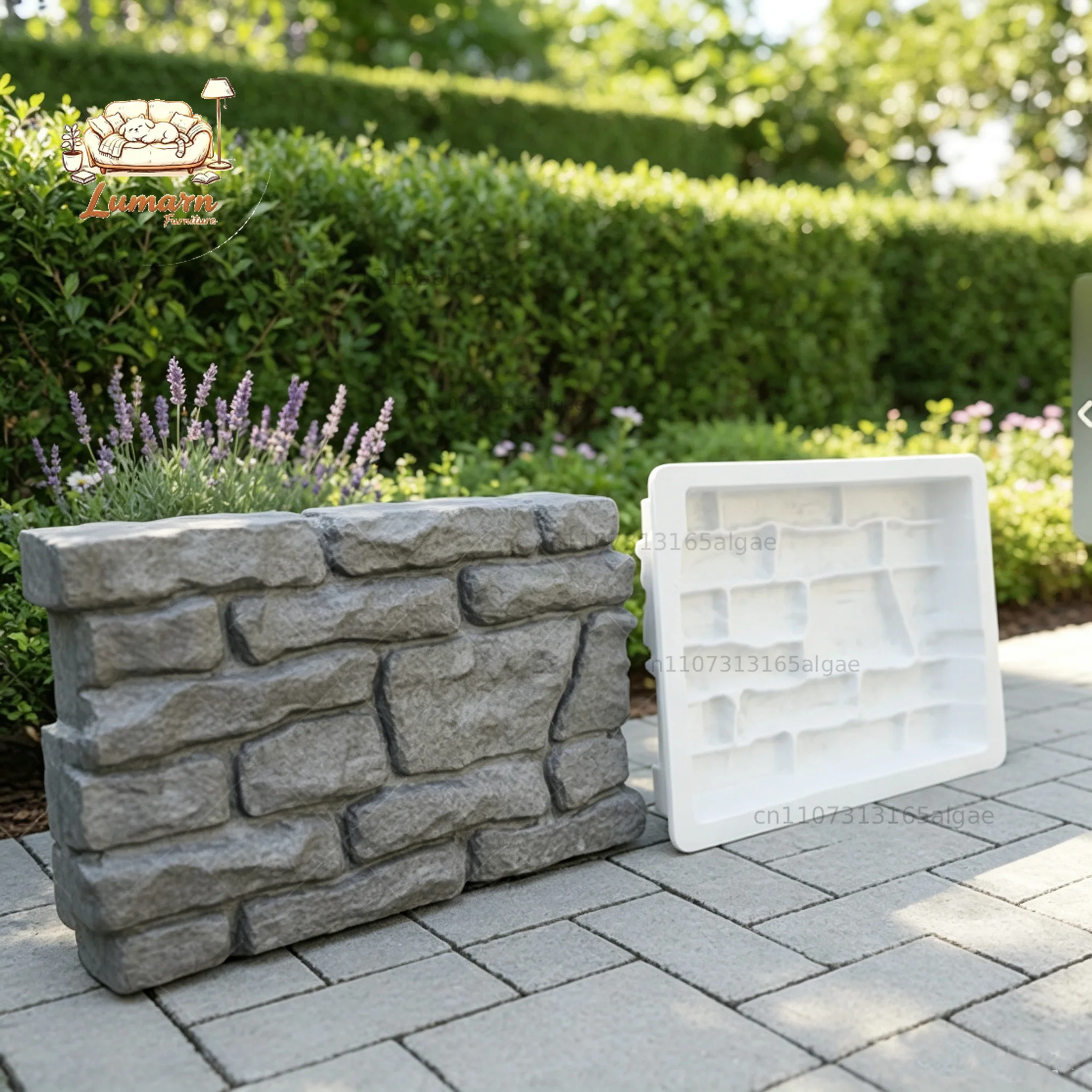 Courtyard Renovation Green Belt Imitation Stone Ancient Brick Prefabricated Concrete Products Flower Bed Fence Brick Cement Mold