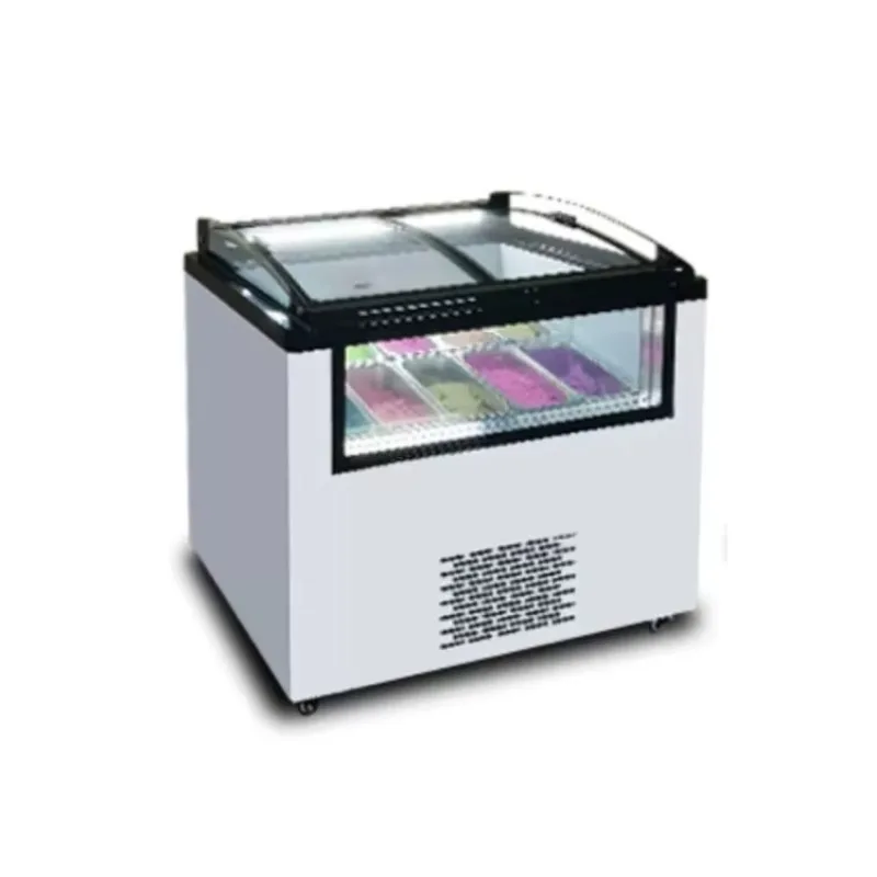 

Витрина-морозильник для мороженого с раздвижными дверями, светодиодной подсветкой, высококачественный коммерческий морозильник с открытыми дверцами для демонстрации и охлаждения тортов