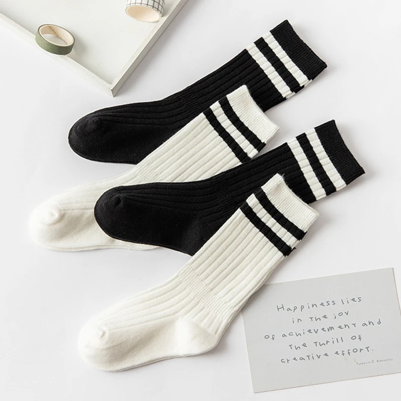 

Модные полосатые детские длинные носки для девочек 1-5 лет, гольфы выше колена, весенне-осенние вязаные чулки, гетры, детские хлопковые носки