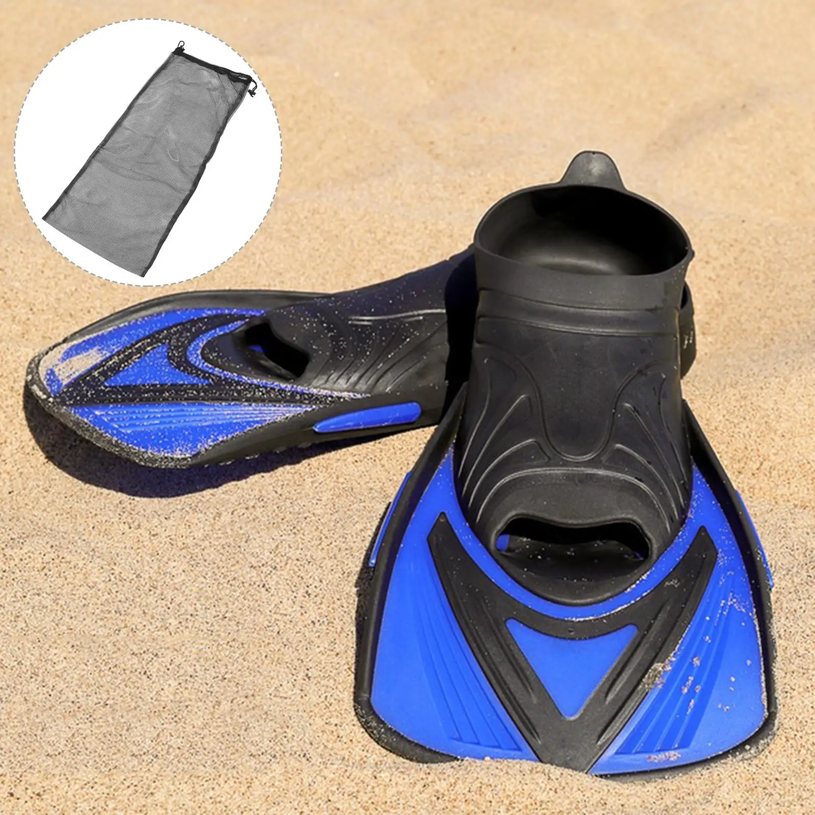 Nuoto in rete per pinne Borsa per attrezzatura da nuoto in rete di grandi dimensioni in nylon Borsa per attrezzatura da nuoto Borsa da immersione portatile durevole e traspirante