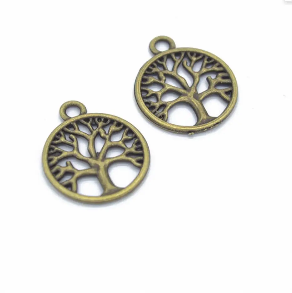 

100pcs Charms World Peace Life Tree 24x20mm Antique Silver Color Pendants Making DIY Handmade Tibetan Finding Jewelry F0120