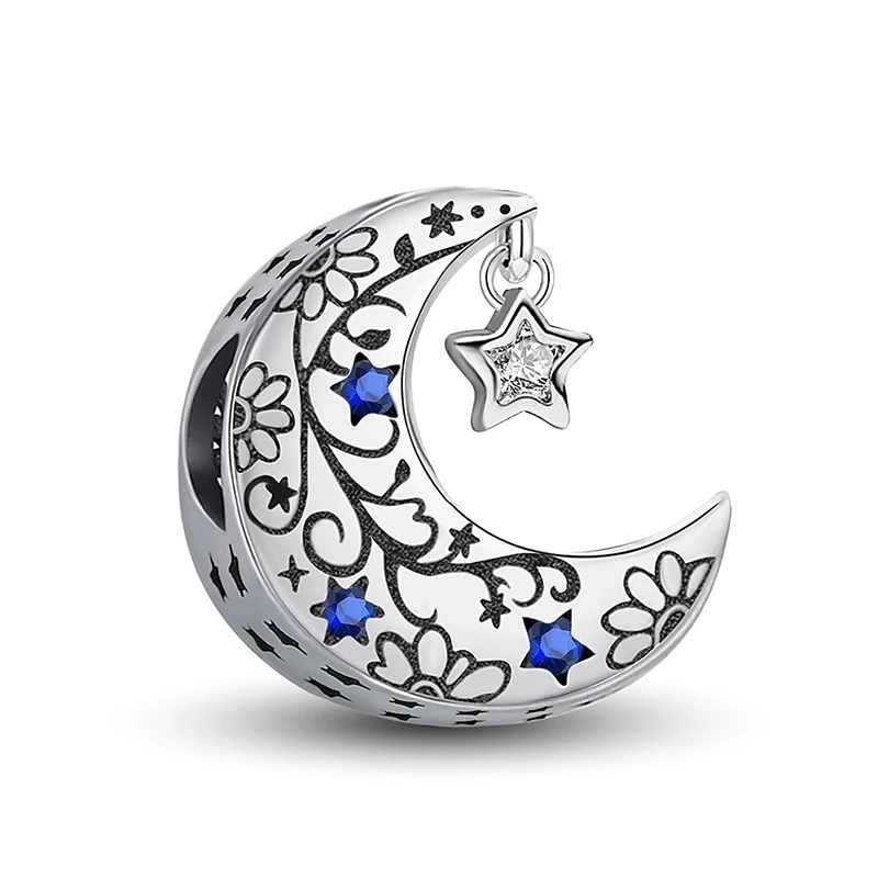 925 Sterling Silver Snow Mountain Scenery Starry Sky Charms Beads Fit Original Bracelet Bangle High Quality DIY Jewelry 4