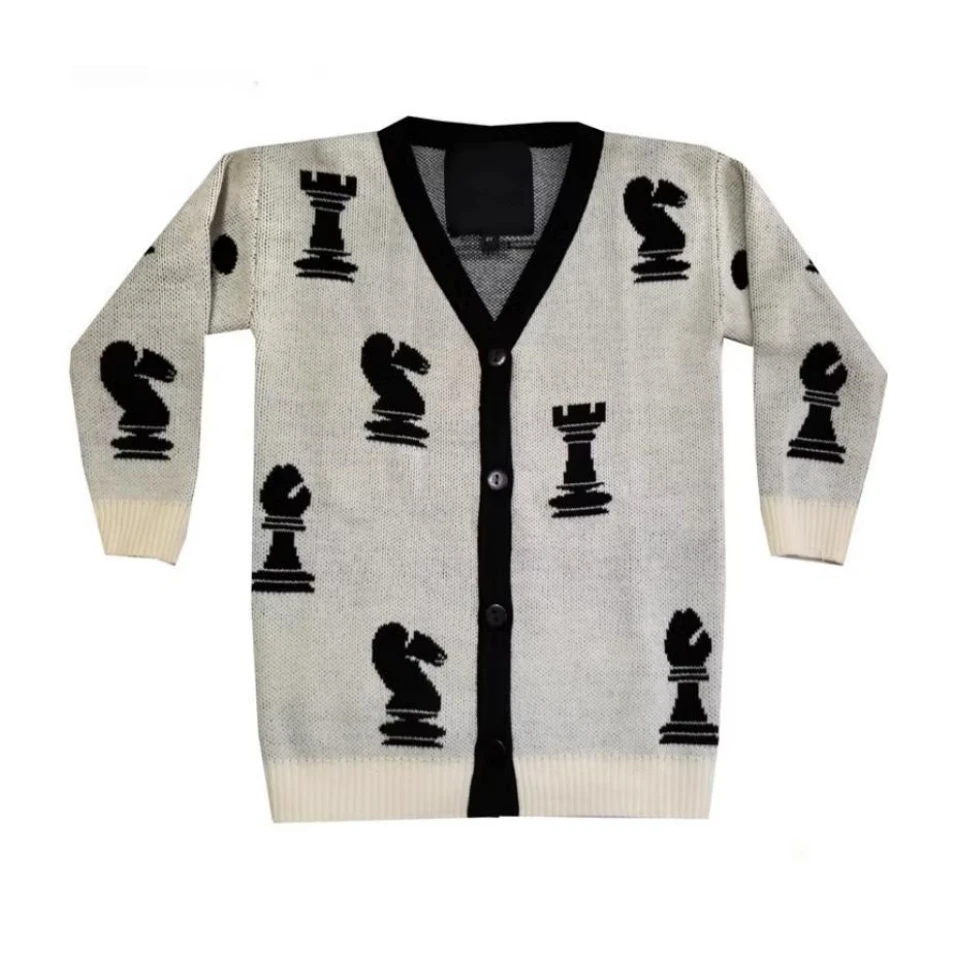 Chess Knitted Cardigan - Wear Your Passion with Pride, chess club gifts, chess coach presents, chess rewarding