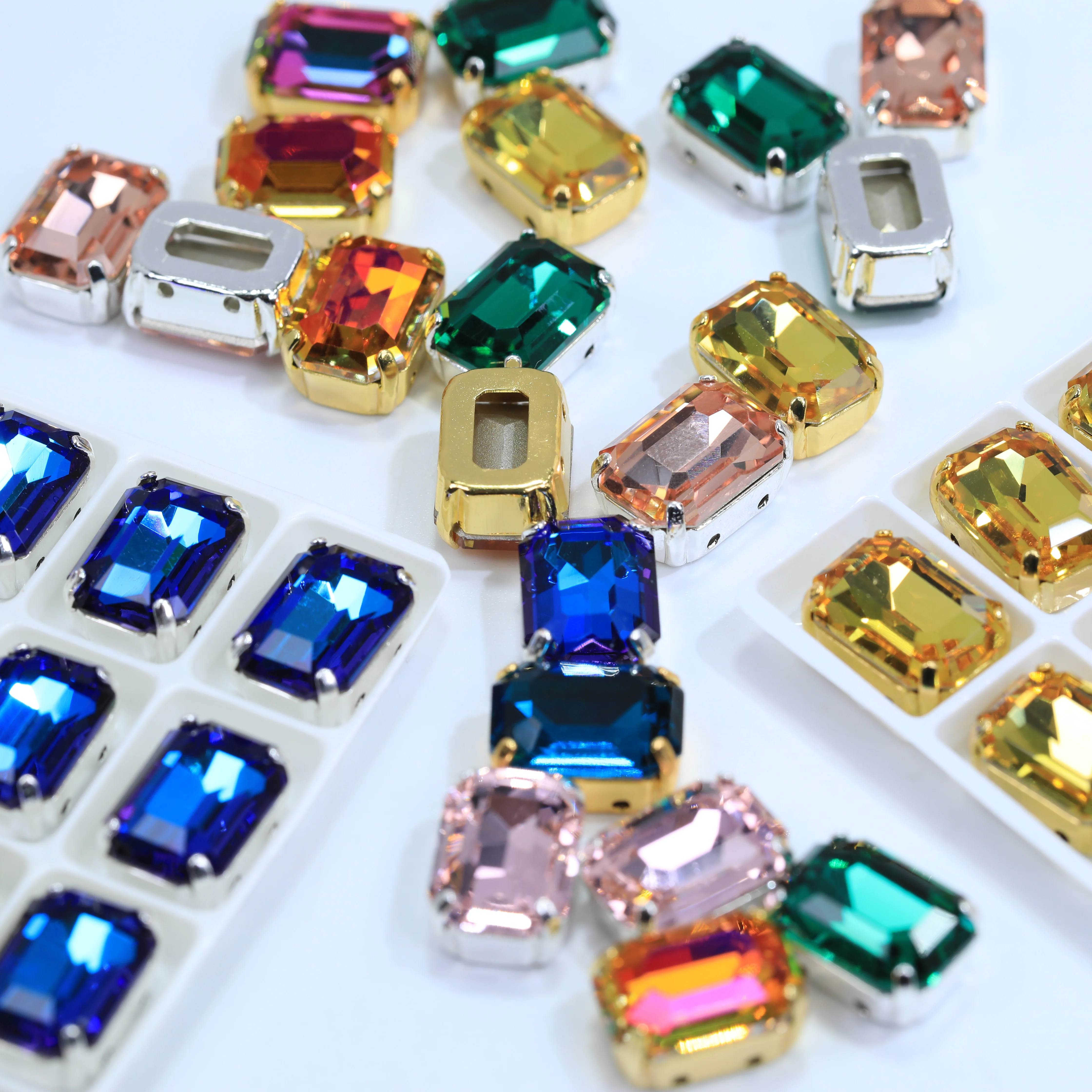 Achteckiger Zierstein, Strass-Achteck, Kristallstein, glänzender Glas-Zierstein für Taschen, Schuhe, Schmuck, DIY-Bastelzubehör – Detail 6