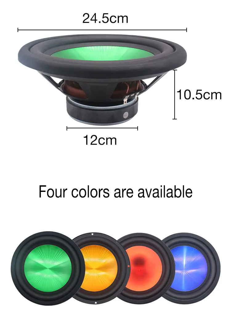 wholesale RMS 200W MAX 1200W 10Inch 120mm-magnet 50mm-voice coil 4ohm car Heavy Bass Subwoofer Speaker with 4 colors available