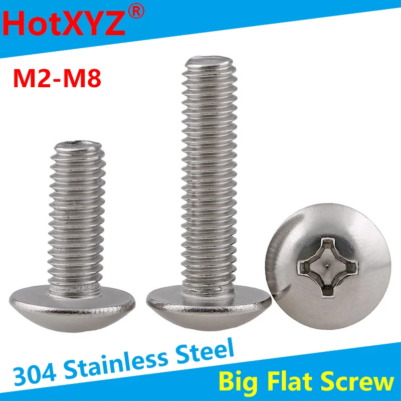 304 Stainless Steel Cross Flat Head Machine Screw TM Philips Round Head Screw M2 M3 M4 M5 M6 M8 20PCS