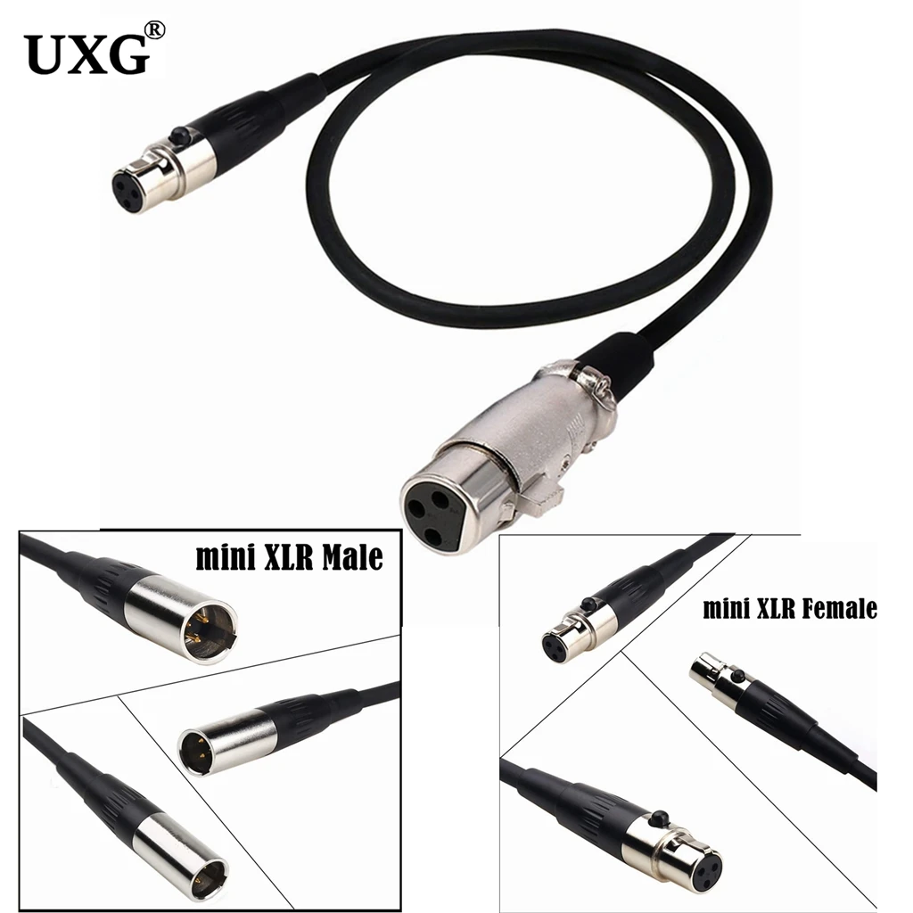 Mini XLR 3pin Male To XLR 3pin Female Audio Cable Aluminum Foil Shielded Copper Wire Audio Line Cable For Microphone Cameras