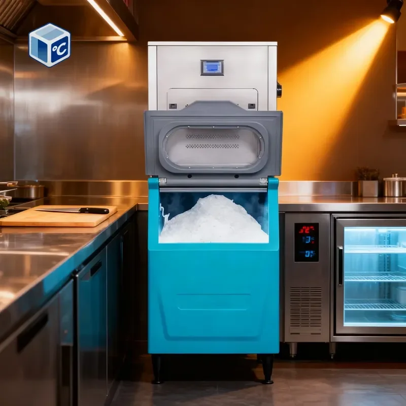 Commercial Vertical Ice Machine for Granular Snowflake Ice Making Stainless Steel 1 Ton Large Capacity