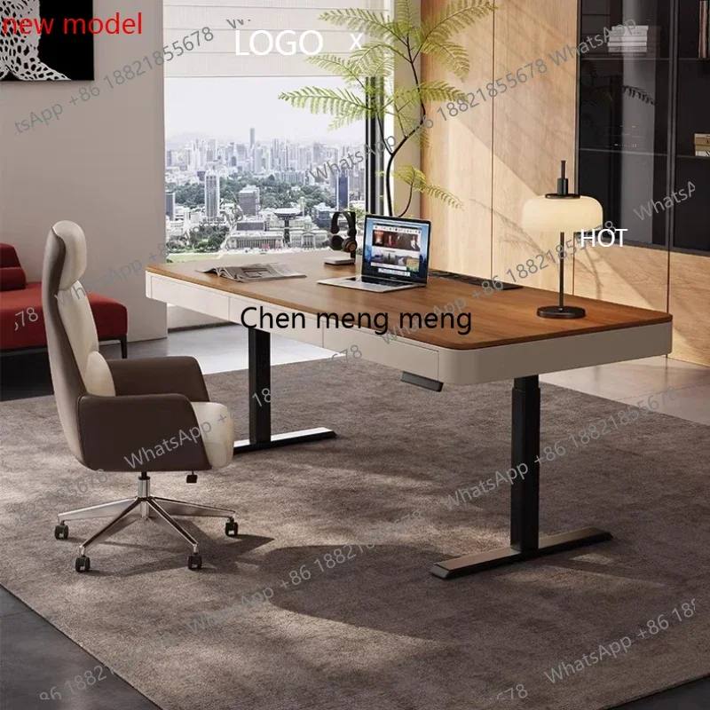 h178Walnut colored minimalist style Motion desk standing desk Height adjustment table Room desks Computer desks study table