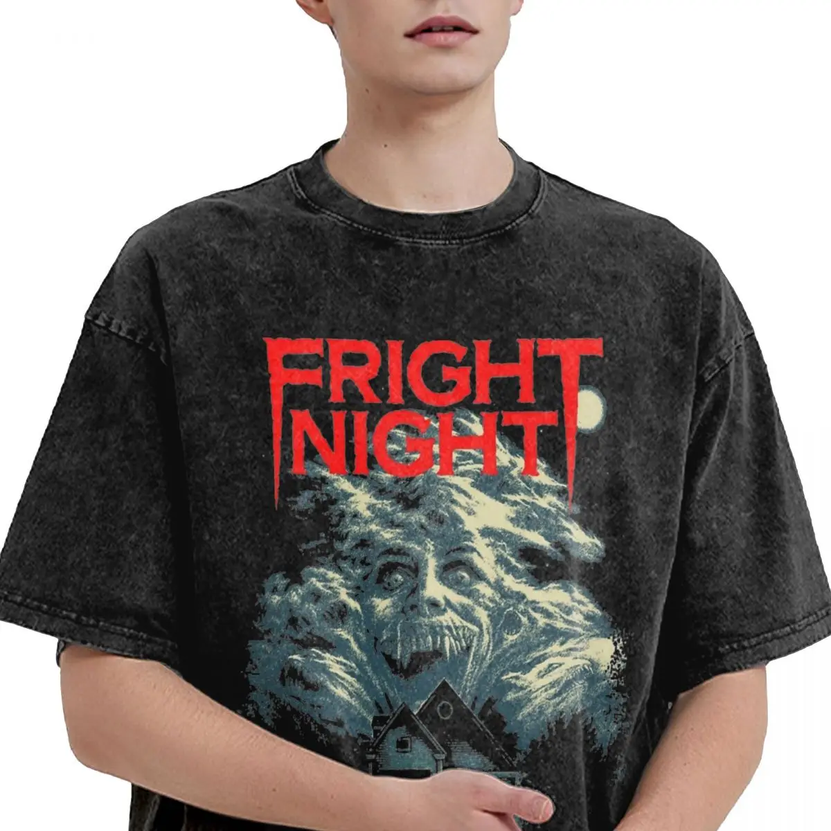 80s Fright Night Horror Terrible Movie T Shirts Streetwear for Men Women Hip Hop Tee Shirt Hiphop Style