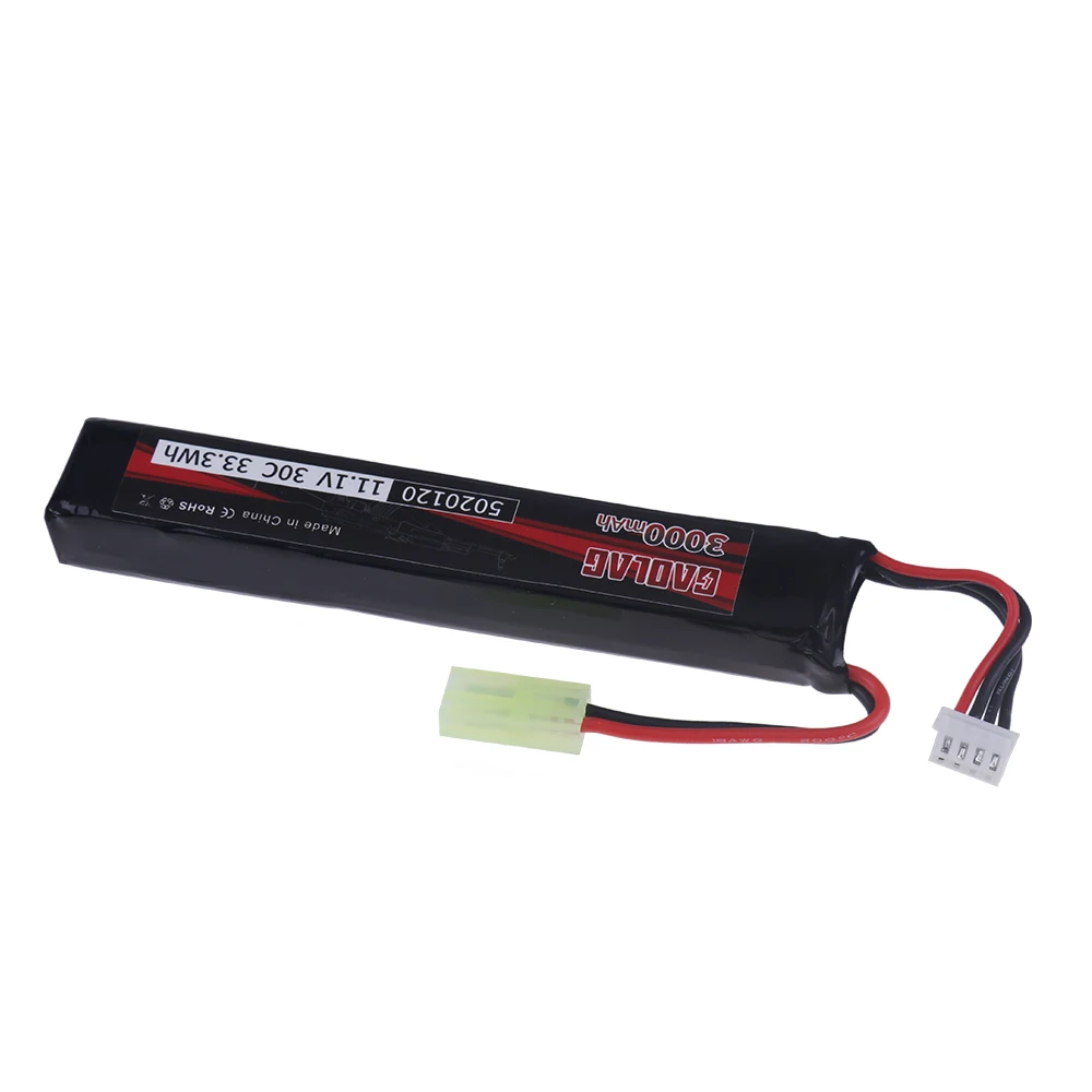 แบตเตอรี่ Lipo 11.1V สำหรับปืนฉีดน้ำปืนอัดลม11.1V 3S 3000mAh แบตเตอรี่5020120 30C สำหรับปืนอัดลมปืนลมของเล่นไฟฟ้าอะไหล่ปืน