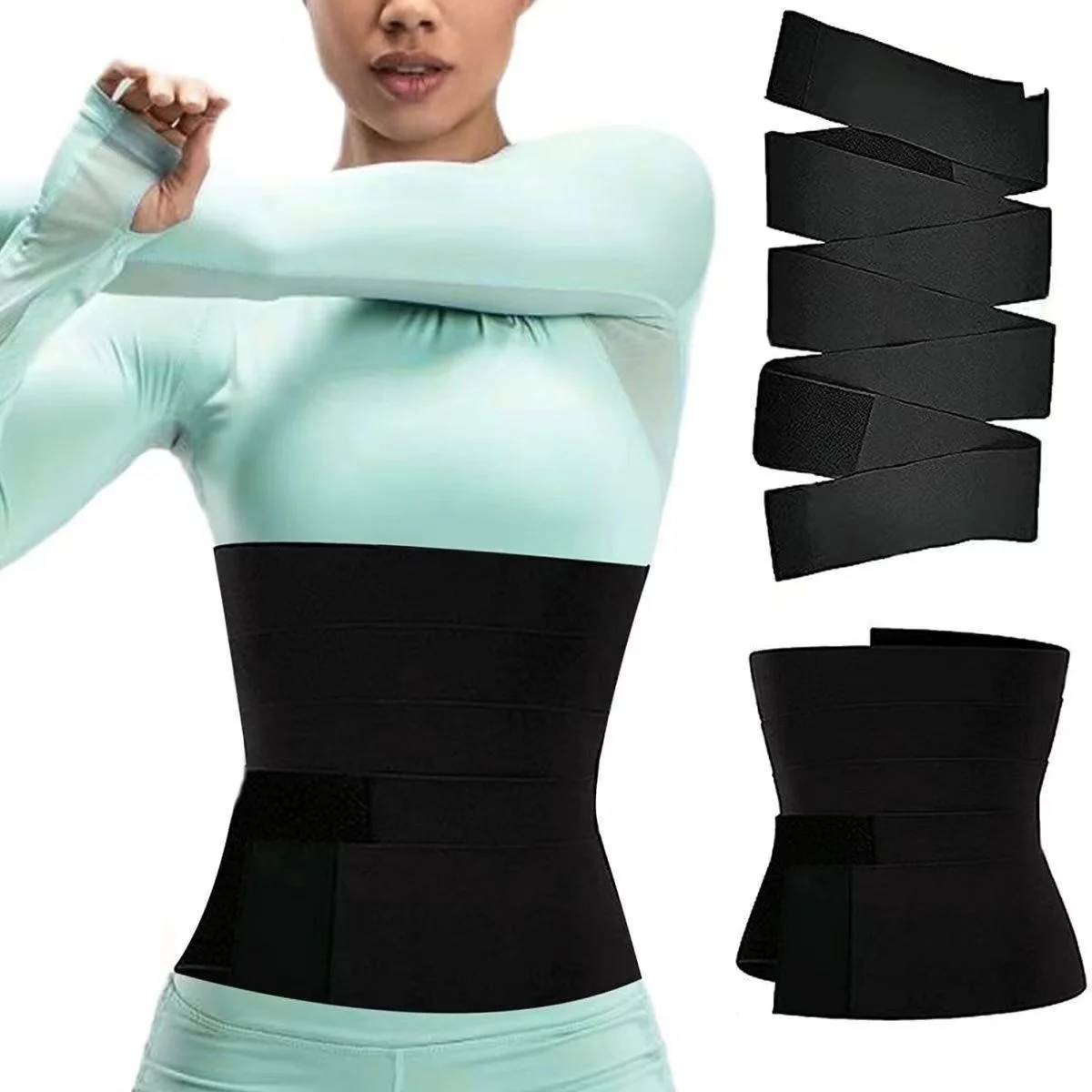 Women Waist Training Bandage, Tummy Tightening Waistband, 118.11 Inch Body Shaper Wrap, Spandex Material