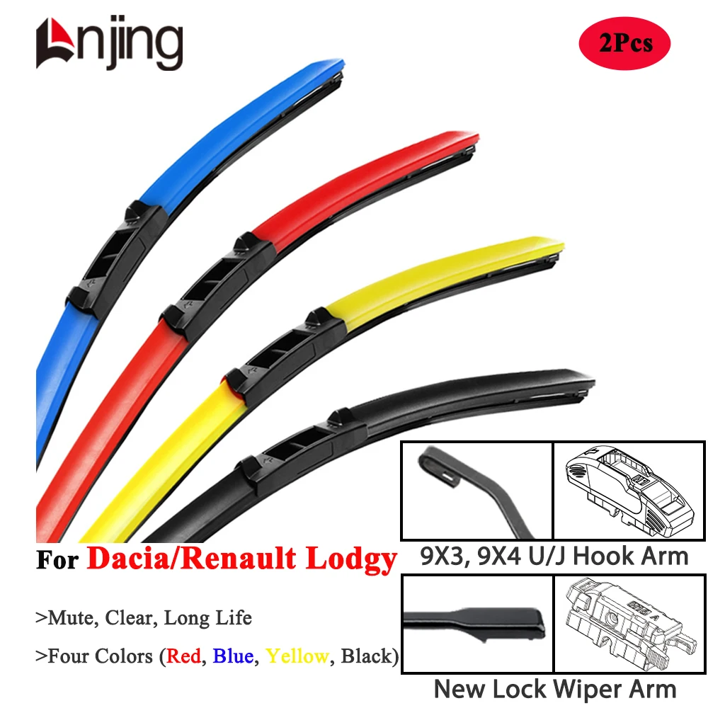 

LNJING Colorful Windshield Wiper Blades For Dacia Renault Lodgy MPV 2012 2013 2015 2016 2017 2019 2020 Car Exterior Accessories