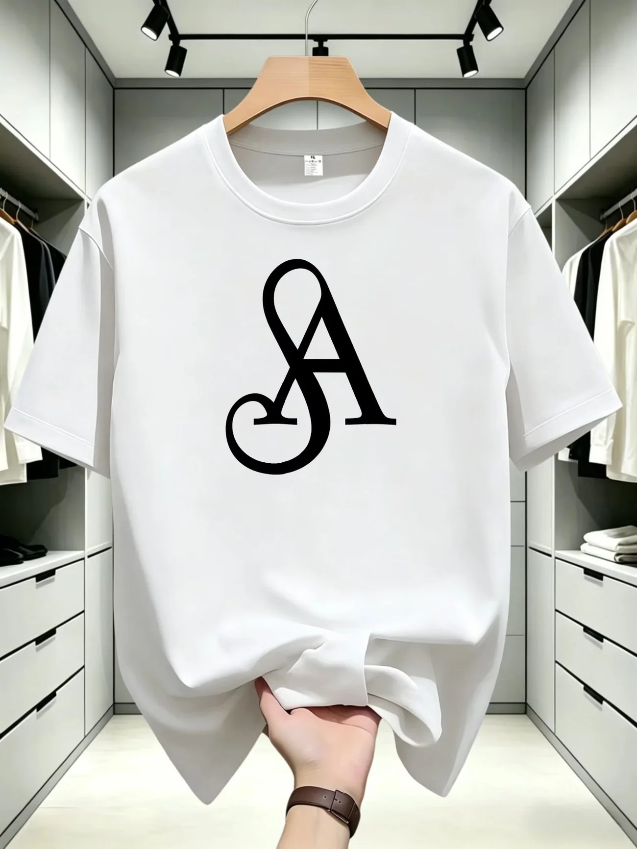 Hit Product Comfortable Men's T-shirt Stylized Letter A Design Fashion Design Printed T-shirt Trendy Design Street Fashion