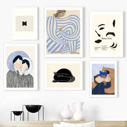 Classic Abstract Wall Art Line Girl Couple Book Hd Canvas Print Poster Home Living Room Bedroom Decorative Painting