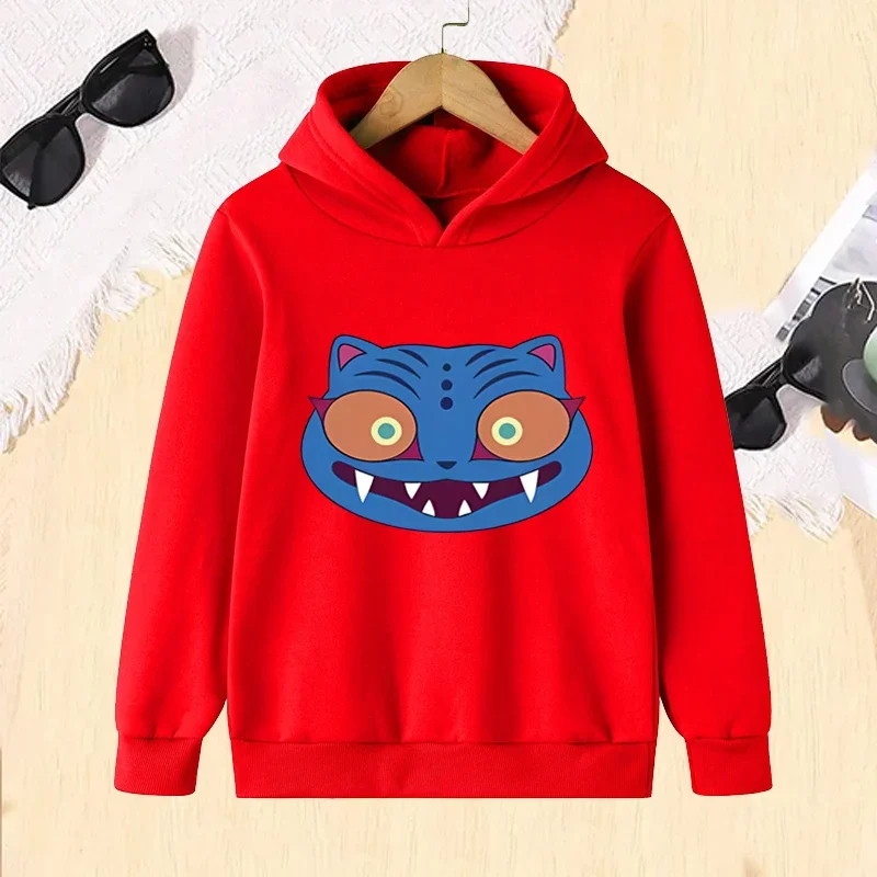 ديربي النمر زي الأطفال هوديي الخريف الشتاء الفتيان الفتيات موضة Kawaii عادية الصوف الاطفال البلوز بلوزات للجنسين