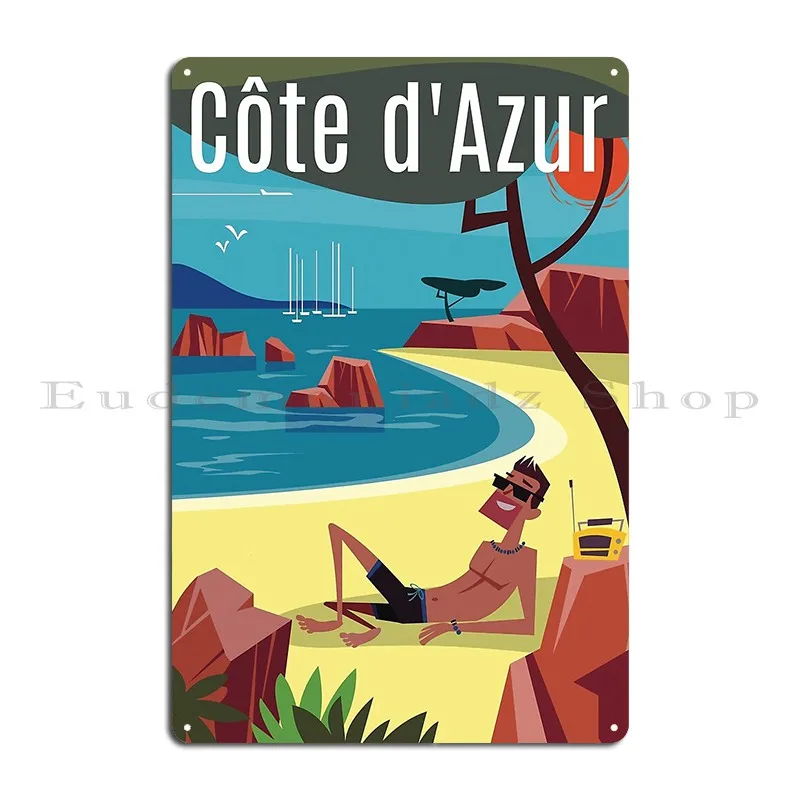 Cote D Azur Poster Metal Plaque Home Printed Wall Decor Cinema Club Tin Sign Poster