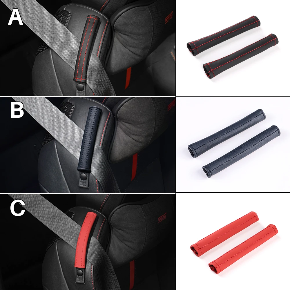 

For Toyota GR86 ZN8 Subaru BRZ ZD8 2021 2022 2023 2024 2025 Seat Belt Pads Cover Kit PU Leather Interior Accessories 2PCS