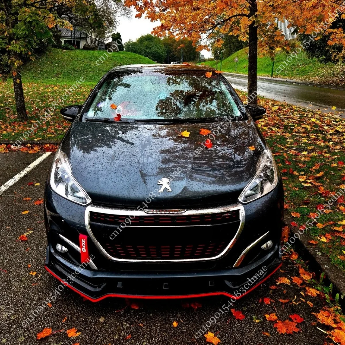 Frontstoßstangen-Lippenspoiler für Peugeot 208 2015-2019 GTi GT-Line GT THP PureTech BlueHDi ABS-Abdeckung Karosserie-Kits Tuning-Zubehör