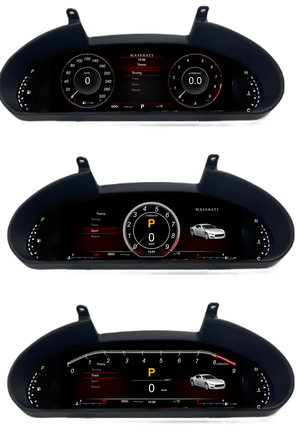 12.3 نظام لينكس LCD لوحة قيادة السيارة عداد السرعة الرقمي لـ. أداة اللوحة GT/GC Gran Turismo Quattroporte 2004-2018