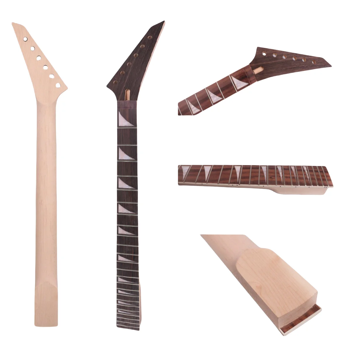 

24 Fret Guitar Neck New Maple Wood Rosewood Fretboard 25.5 Inch Unfinished Truss Rod Electric Guitar Neck Parts