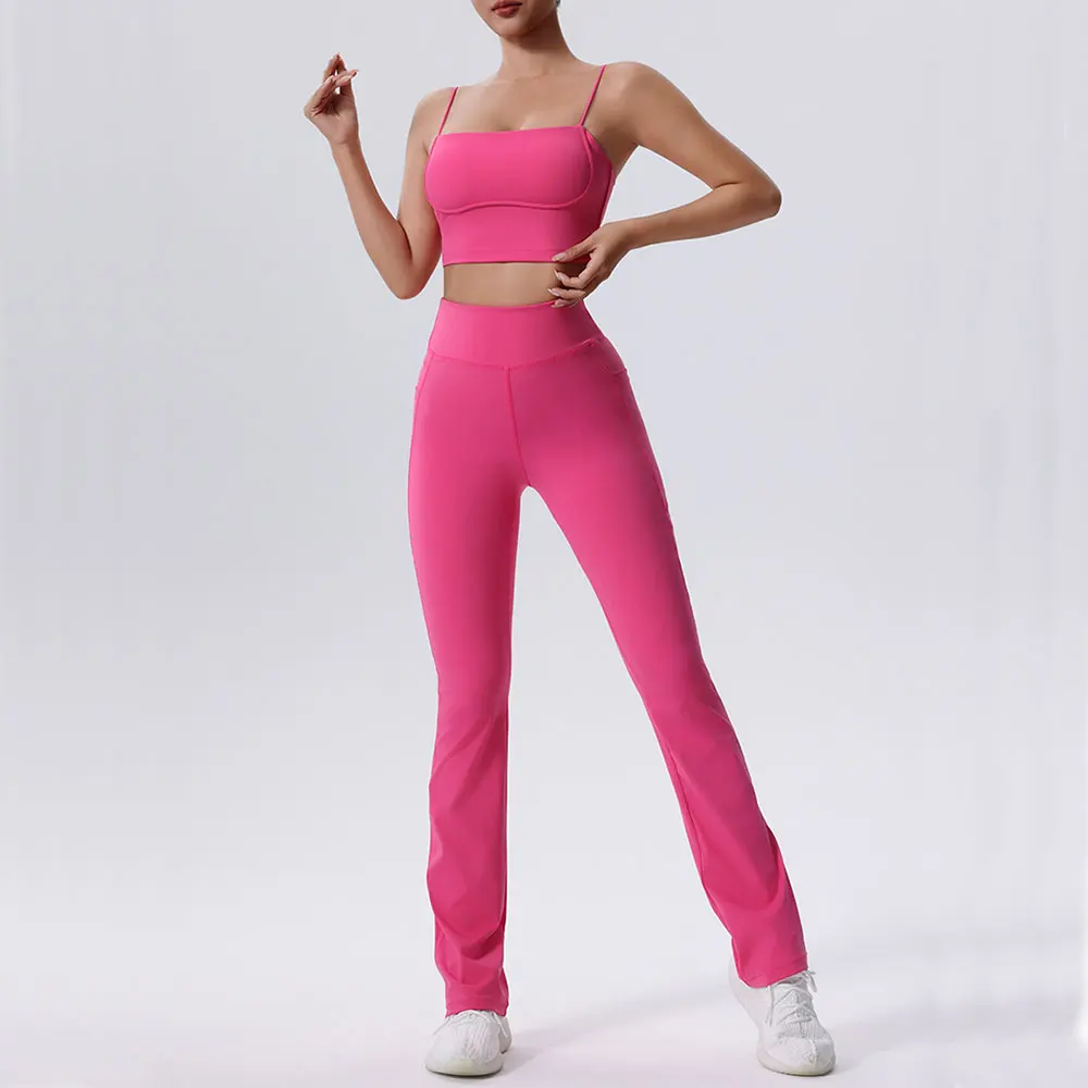 2PCS Women Yoga Set Sport Suit Gymwear Workout Clothes Gym Push Up Workout Tracksuit High Waist Leggings Fitness Bra Sports Wear