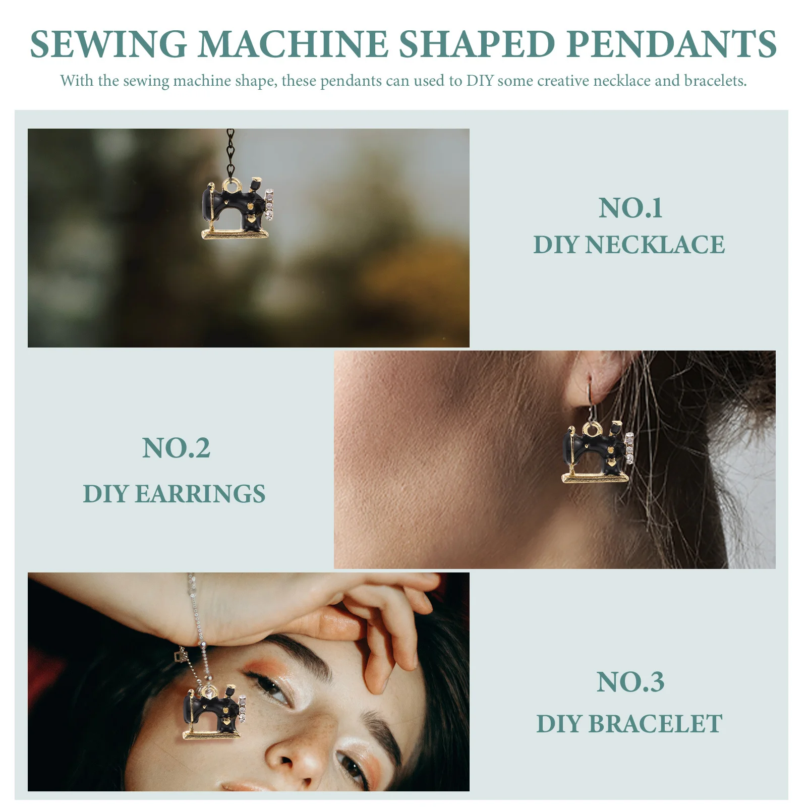 

10Pcs Vintage Sewing Machine Pendants DIY Charms Necklace Bracelet Alloy Jewelry Accessories Alloy Sewing Machine Pendants